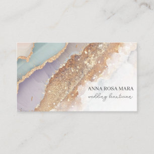 Carte De Visite *~* QR Agate Lavender Mauve Gold Parties scintilla