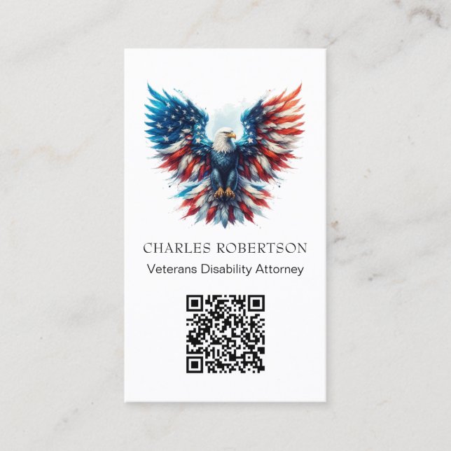 Carte De Visite *~* QR AP16 American Flag Bald Eagle Photo (Devant)