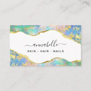 Carte De Visite *~* QR AP26 OPAL Rainbow Gold Parties scintillant 