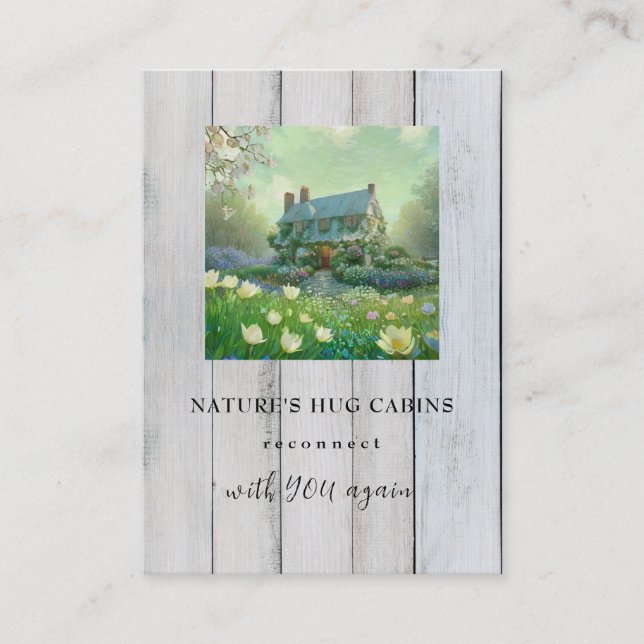 Carte De Visite *~* QR AP49 Fleurs de printemps rustiques Cabines  (Devant)