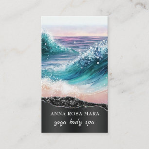 Carte De Visite *~* QR AR7 Nautical Beach Sand Waves Sea Art Ocean