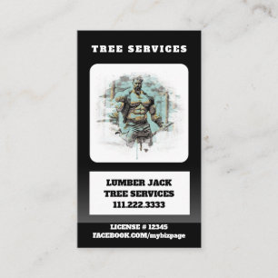 Carte De Visite *~* QR Arbre Services Homme Musculaire Artiste