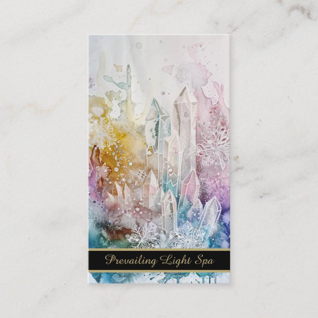 Carte De Visite *~* QR Artsy Artsy cristaux de goutte AP90 Or (Devant)