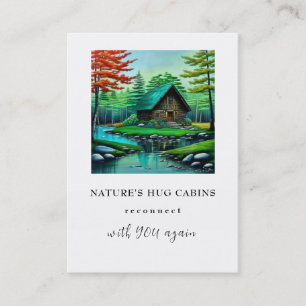 Carte De Visite *~* QR Cabine Magical Stream Rustic Cottage AP49