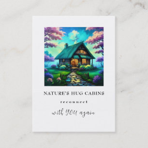 Carte De Visite *~* QR Cabine Summer Stream Rustic Cottage AP49