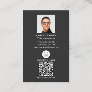 Carte De Visite Qr code à barres scannable logo moderne photo