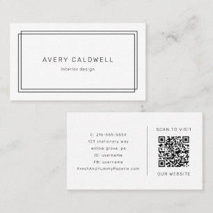 Carte de visite QR Code à double cadre minimaliste