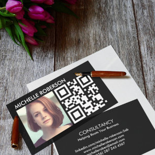 Carte De Visite Qr code and headshot