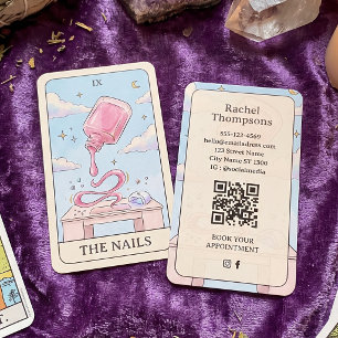 Carte de visite QR Code Artiste Ongles Tarot Paste