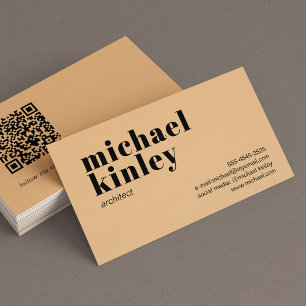 Carte De Visite QR code bold moderne minimaliste professionnel pêc