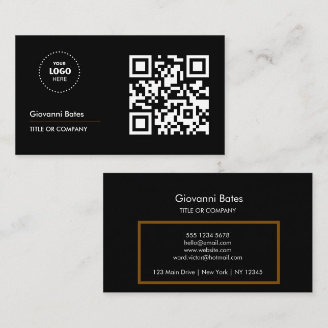 Carte De Visite QR Code Business Logo Professionnel (Devant / Derrière)