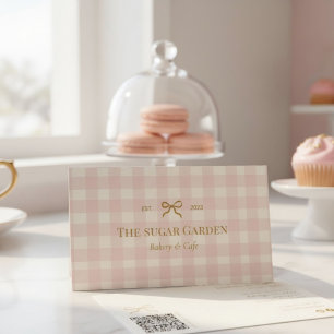 Carte de visite QR Code Crème Rose Pastel Boulange