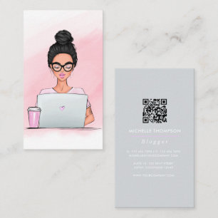 Carte de visite QR Code de la blogueuse patronne