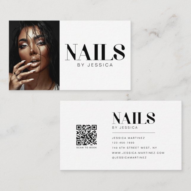 Carte de visite QR Code de réservation de salon de (Devant / Derrière)