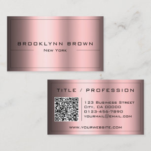 Carte De Visite QR Code élégant couleur rouge foncé dégradé Classé