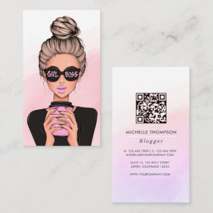 Carte de visite QR Code Femme Patron