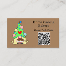 Carte De Visite QR Code Gnome Ville natale Boulangerie légère Brow