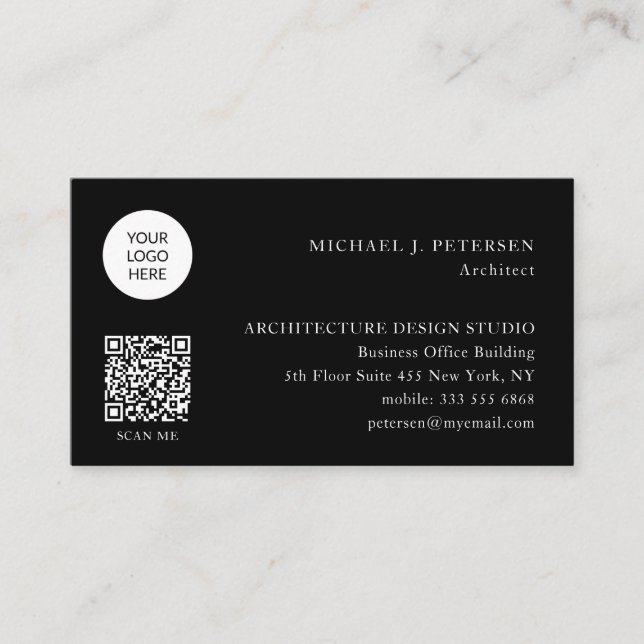 Carte De Visite QR CODE logo professionnel professionnel moderne n (Devant)