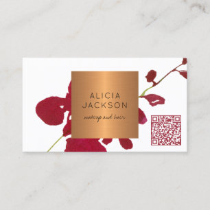 Carte De Visite QR CODE maquillage artiste coiffeur salon moderne 