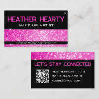 QR Code Modèle Luxe Hot rose Girly Neon brillant