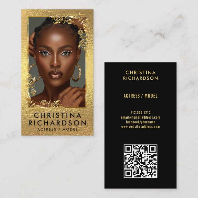 Carte De Visite QR code Models danseurs actrice photographe photo (Devant / Derrière)