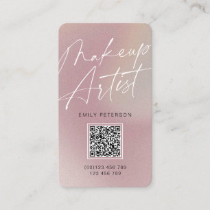 Carte De Visite QR code moderne chic maquillage artiste vertical