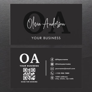 Carte De Visite QR Code Nail Spécialiste Artiste Typographie moder