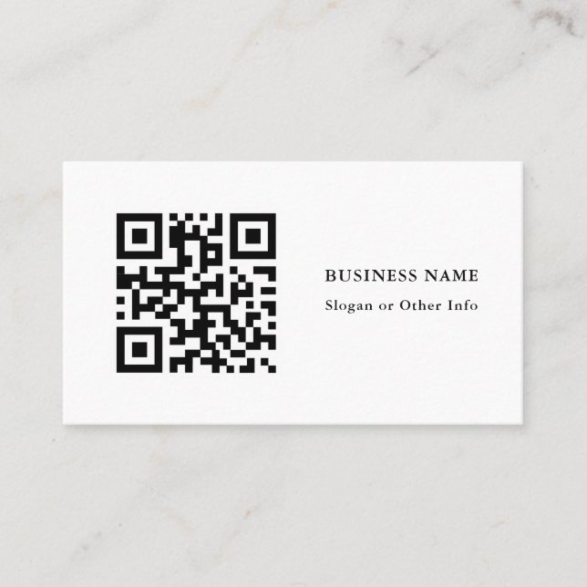 Carte De Visite QR Code noir et blanc simple (Devant)