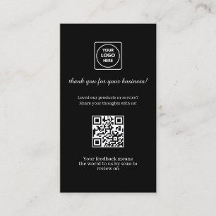 Carte De Visite QR code noir   Lien de retour personnalisé pour le