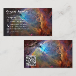 Carte De Visite QR Code Orion Nebula Space Galaxy