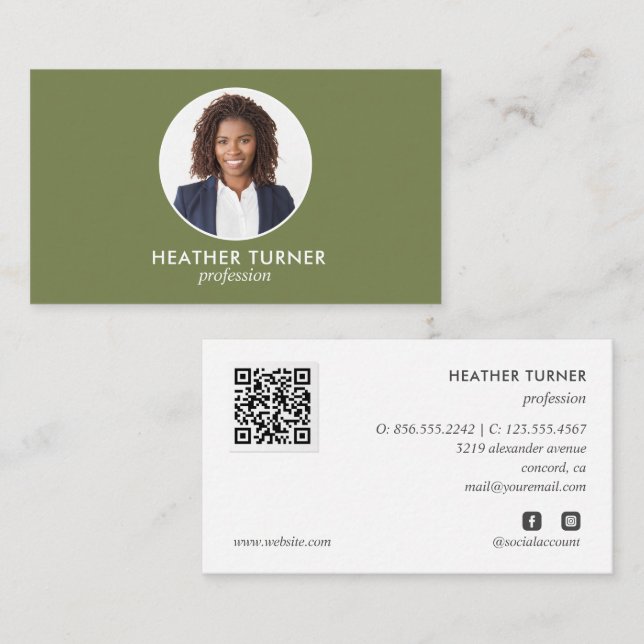 Carte De Visite QR CODE ou Logo Professionnel Capture d'écran phot (Devant / Derrière)