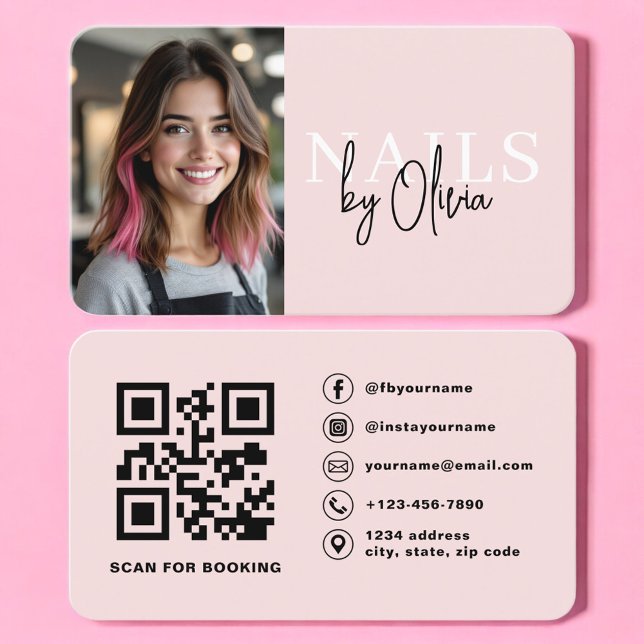 Carte De Visite QR Code Photo Nail Specialist (Créateur téléchargé)