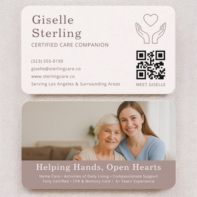 Carte de visite QR Code pour aide à domicile (Créateur téléchargé)