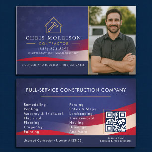 Carte de visite QR Code pour entrepreneur patrioti