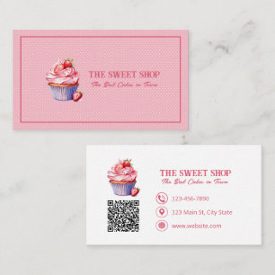 Carte de visite QR Code pour la boulangerie Cupcak