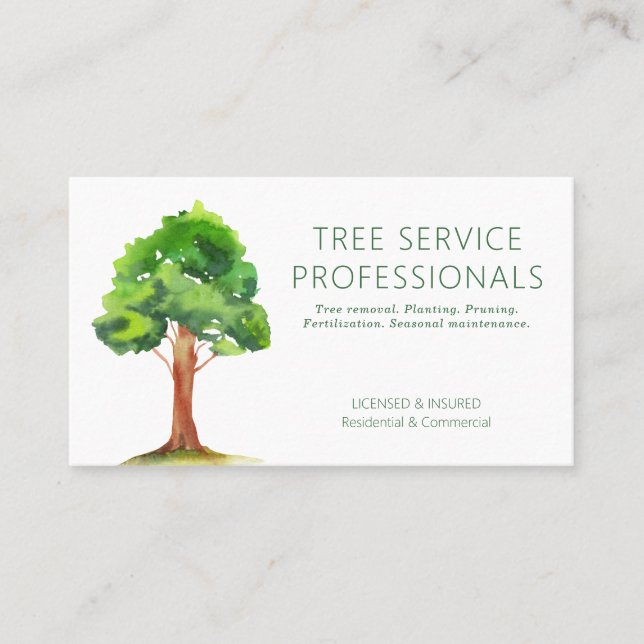 Carte De Visite QR Code Professional Tree Services (Devant)
