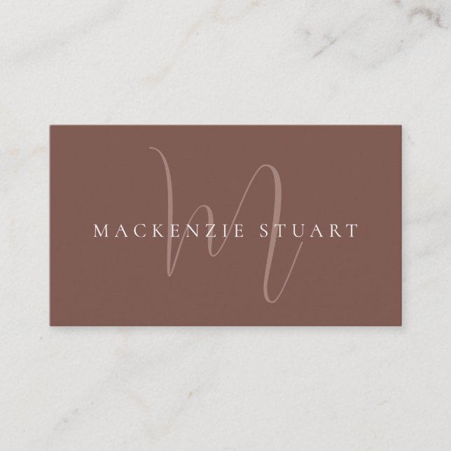 Carte De Visite QR Code Scannable Monogramme professionnel moderne (Devant)