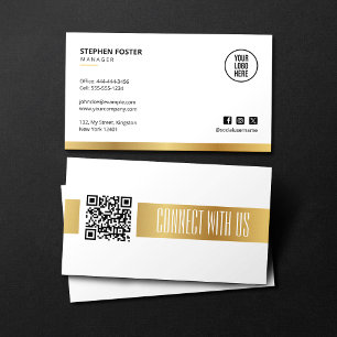 Carte De Visite QR Code Se Connecter Aux Médias Sociaux Américains