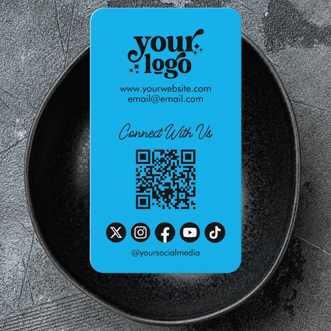 Carte De Visite QR Code Se Connecter Avec Nous Cool De Médias Soci (Créateur téléchargé)