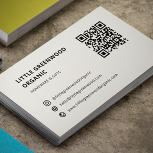 Carte De Visite QR Code Simple Moderne Minimal Instagram Neutre