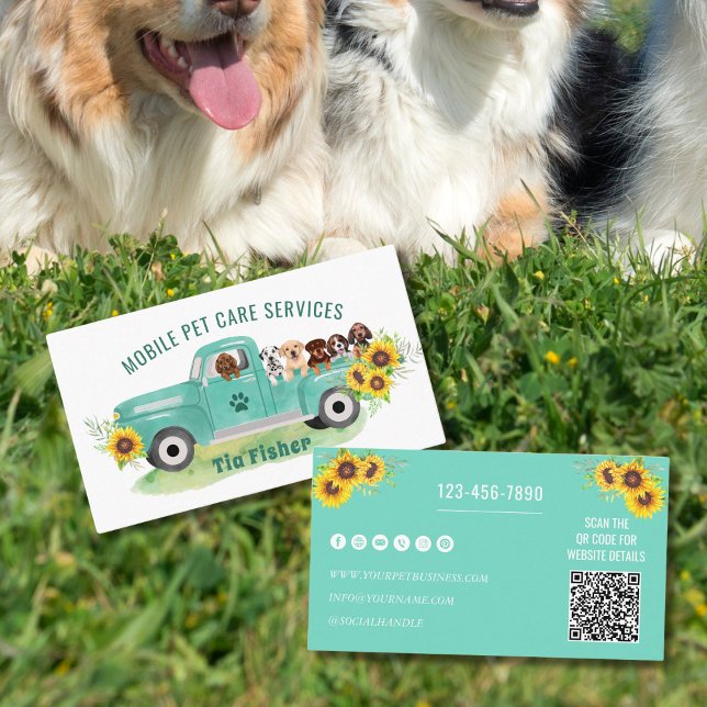 Carte De Visite QR Code Site Web Chien Grooming (Créateur téléchargé)