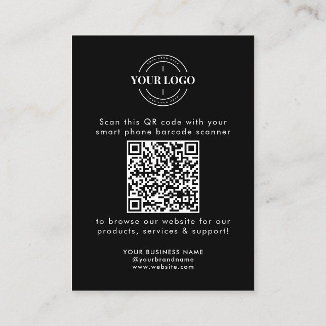 Carte De Visite QR Code Site Web d'entreprise Balayer-moi Logo de  (Dos)