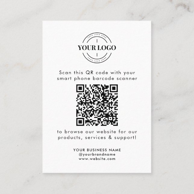 Carte De Visite QR Code Site Web d'entreprise Balayer-moi Logo de  (Dos)