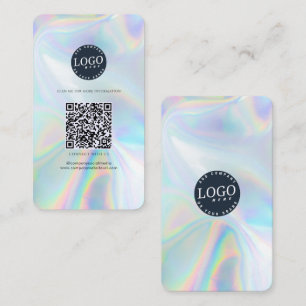 Carte De Visite QR Code Social Media Company Site Holographique
