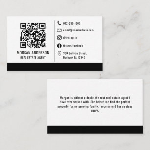Carte De Visite QR Code Social Media Icons Immobilier
