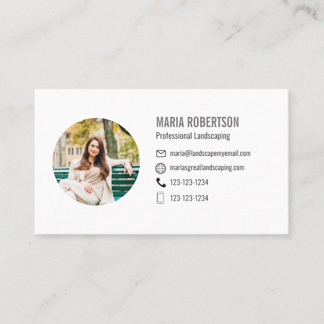 Carte De Visite QR Code Social Media Photo Professionnel (Devant)