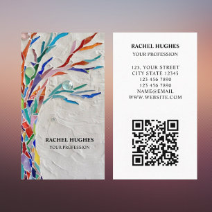 Carte De Visite QR Code Tree of Life Professionnel