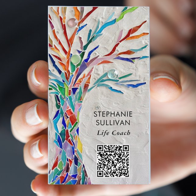 Carte De Visite QR Code Vie Entraîneur Arbre De Vie (Créateur téléchargé)