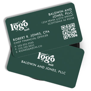 Carte De Visite QR Code Votre logo Plain White Générique Design