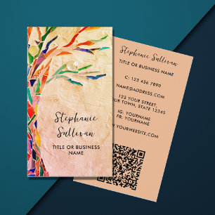 Carte De Visite QR Code Votre Profession Terracotta